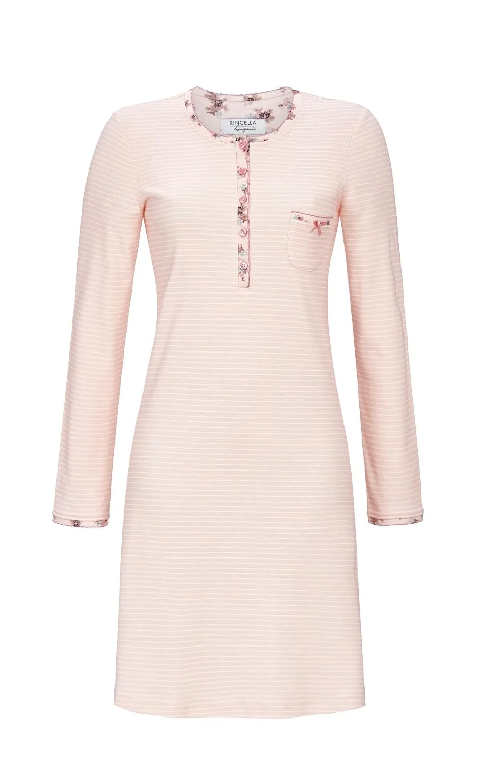 ringella-women-men-nachthemd-mit-knopfleiste-sleepshirt-baumwolle image 1
