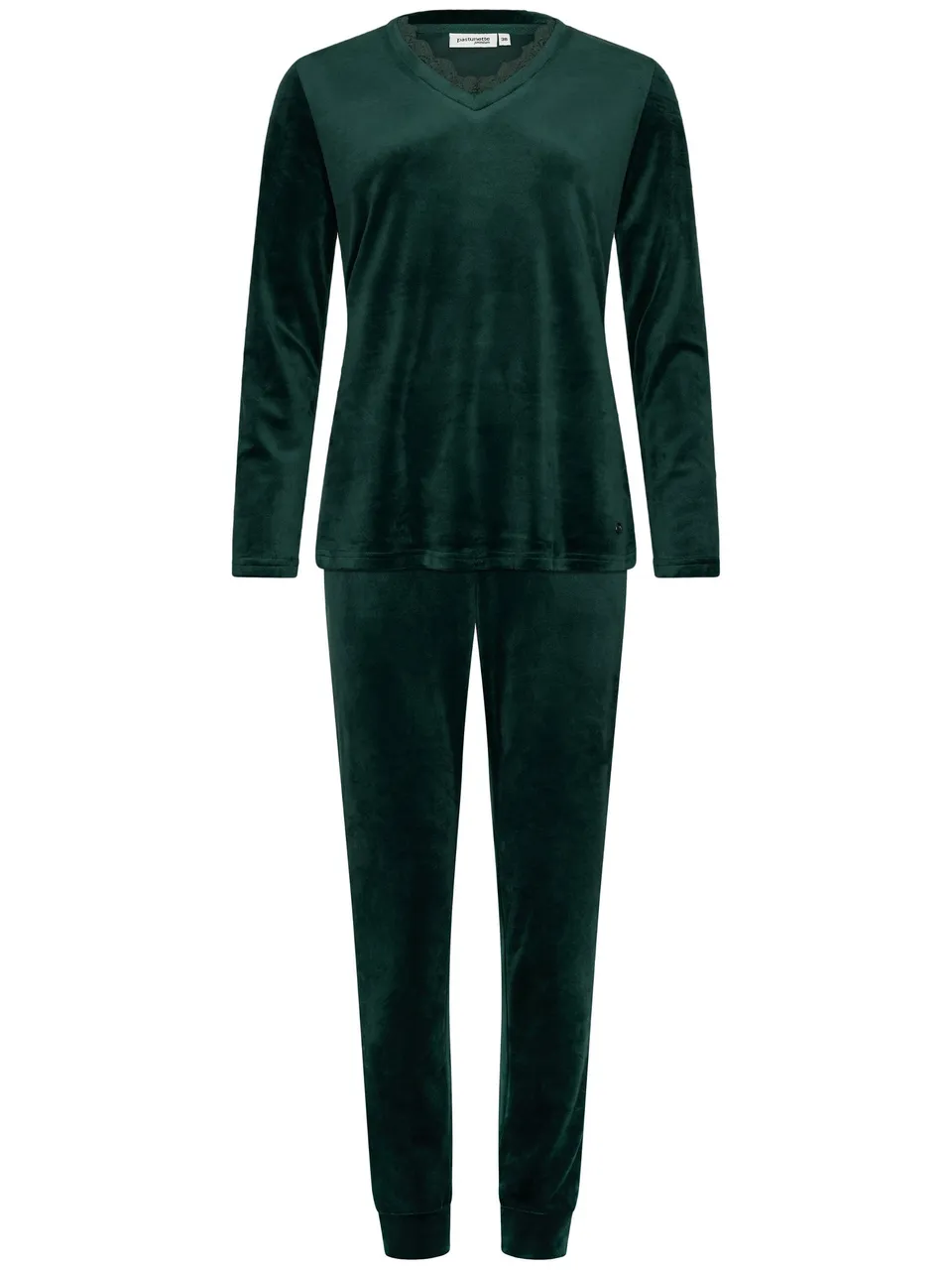 pastunette-premium-emerald-pyjama-gr-n-velours-langarm image 1