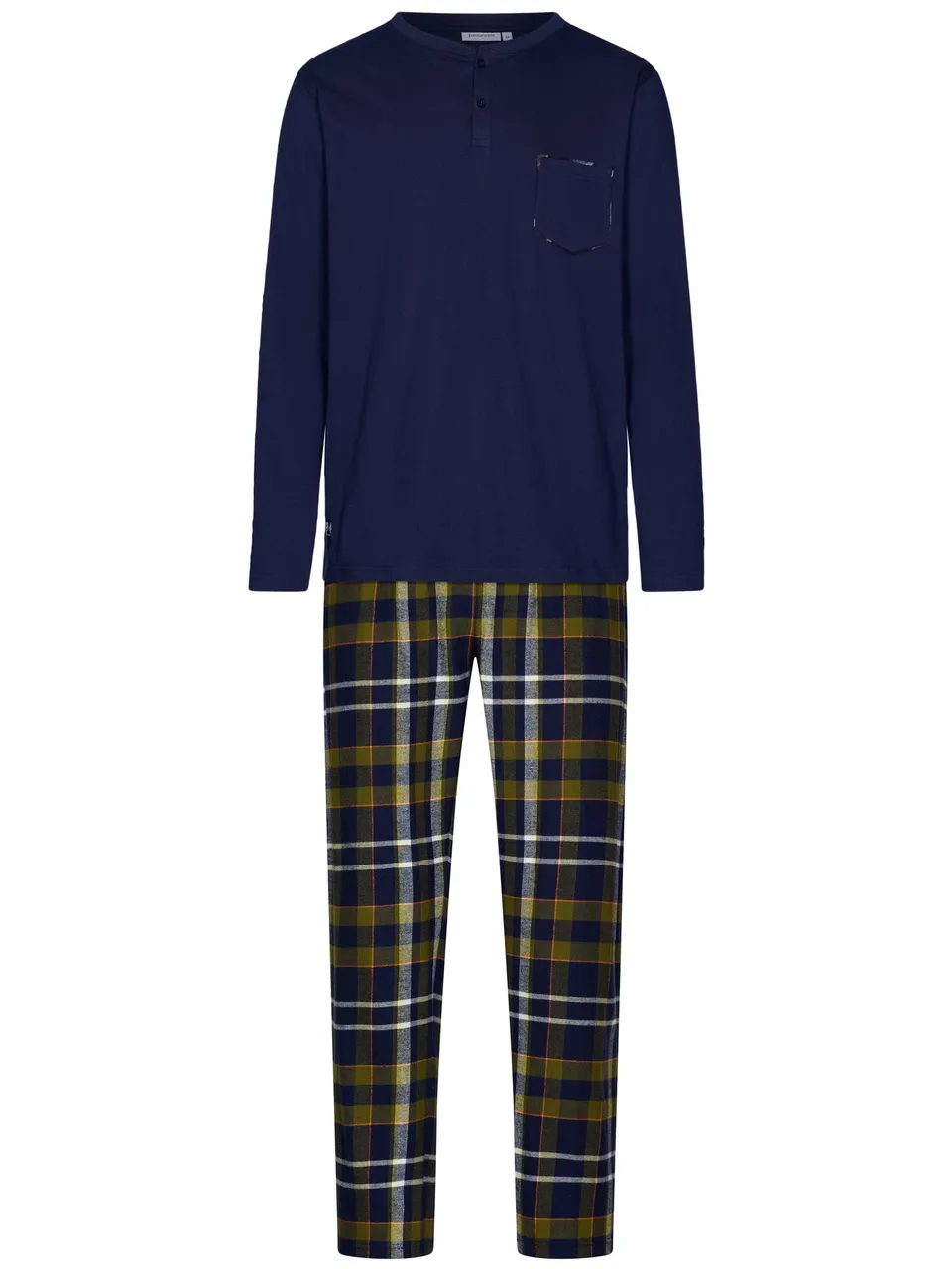 pastunette-adventure-pyjama-set-baumwolle-dunkelblau-kariert image 1