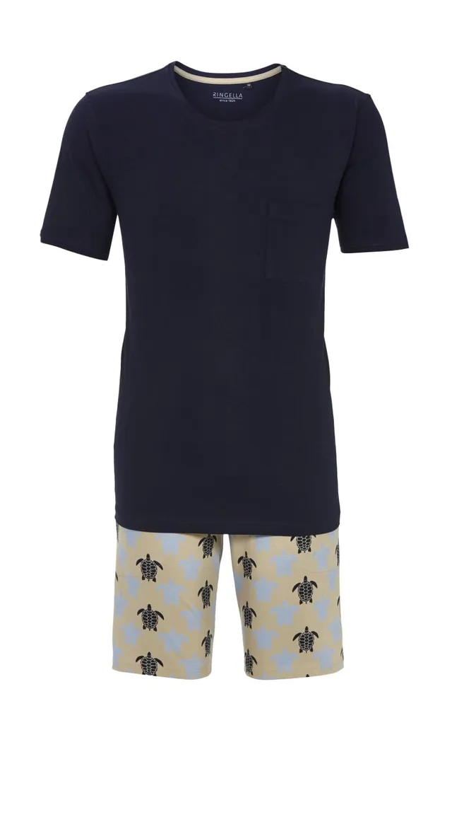 ringella-herren-shorty-schildkr-te-kurzpyjama-baumwolle-74-cm image 1