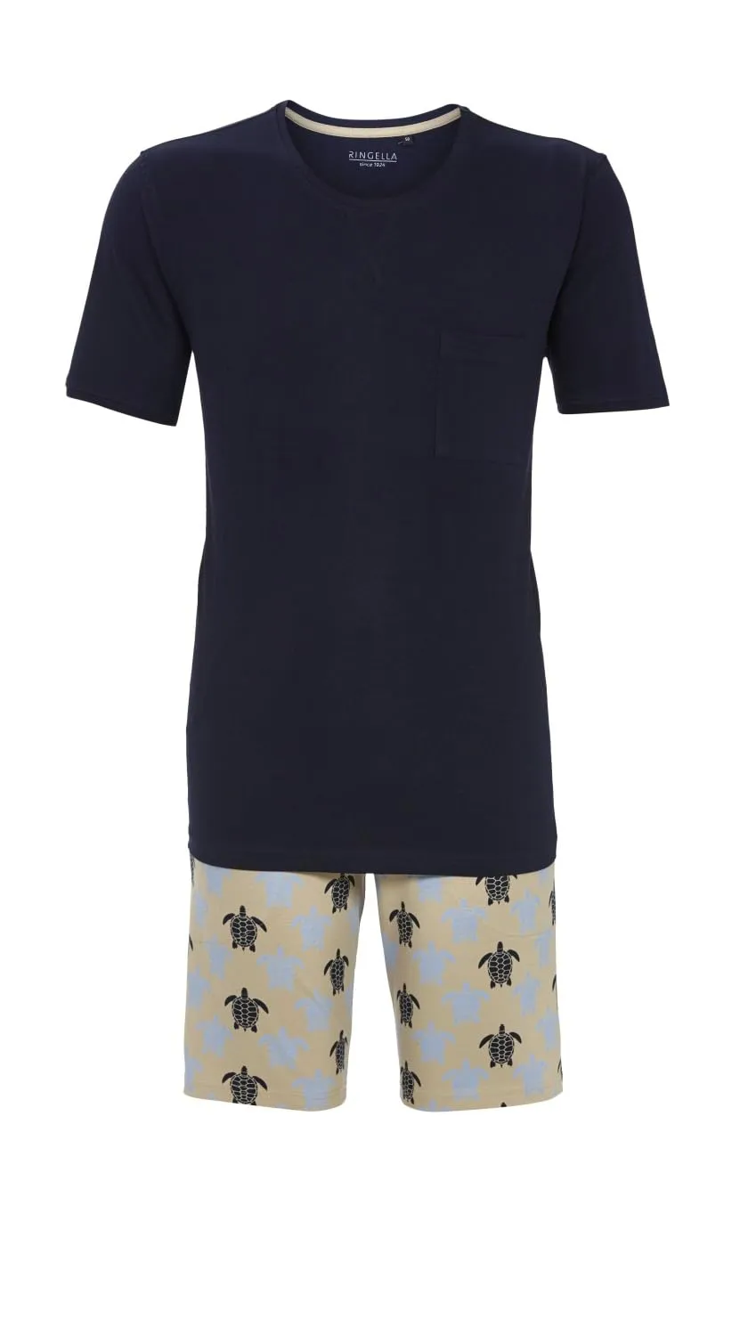 ringella-herren-shorty-schildkr-te-kurzpyjama-baumwolle-74-cm image 1