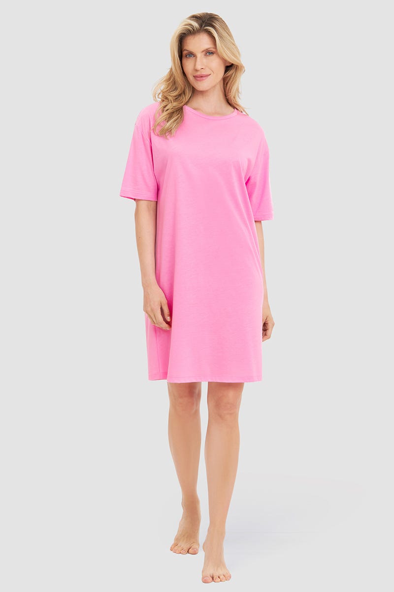 r-sch-be-happy-nachthemd-kurz-nachtkleid-pink-baumwolle-modal image 1
