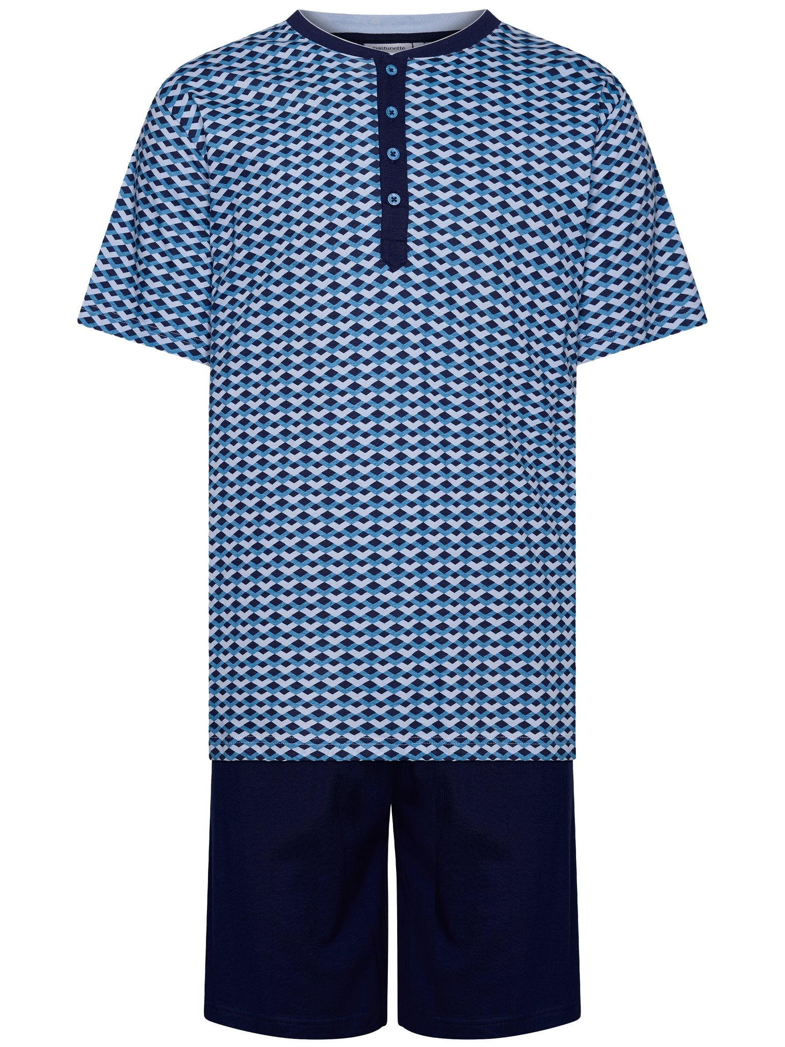 pastunette-starlit-shortama-dunkelblau-kurzpyjama-baumwolle image 1