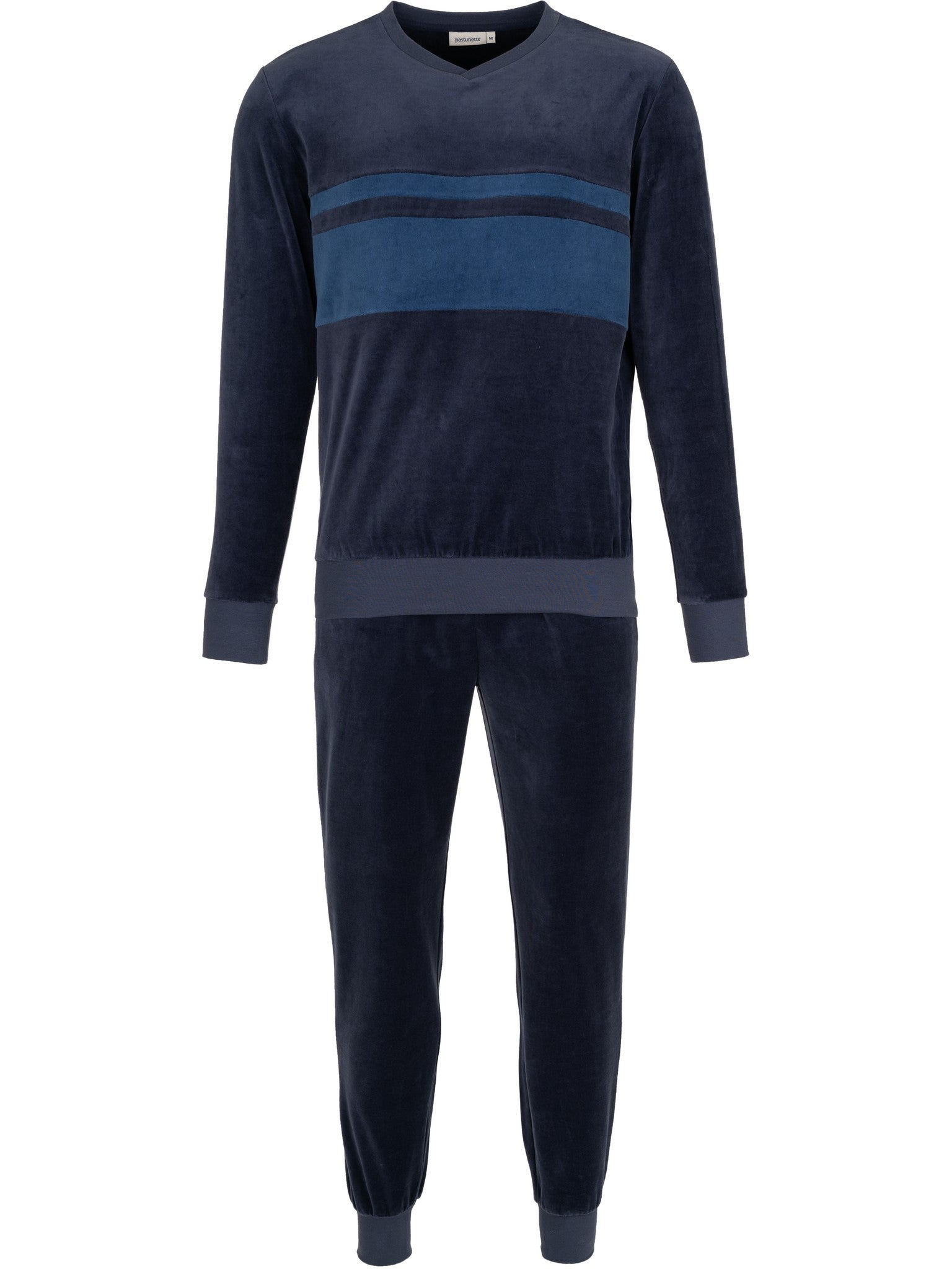 pastunette-northern-nights-pyjama-herren-dunkelblau-velours image 2