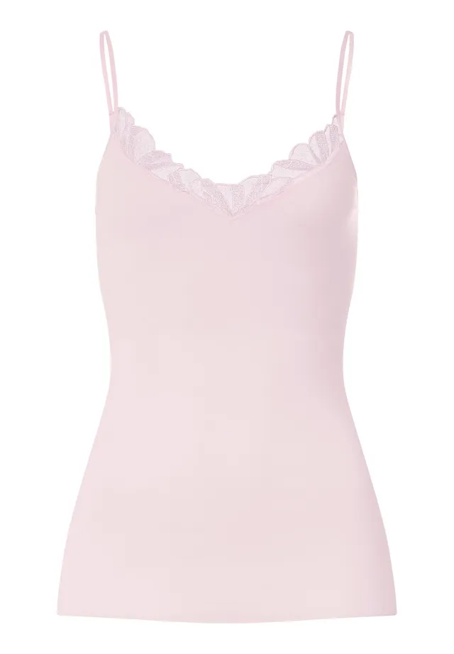 hanro-rosaria-spaghetti-top-damen-rose-bath-baumwoll-top-mit-stickerei image 1