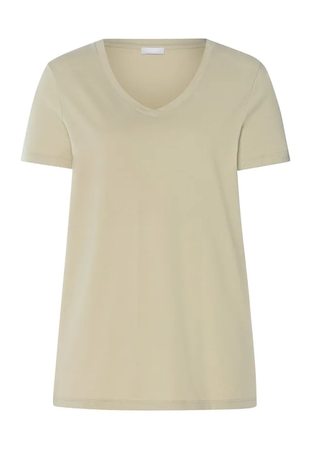 hanro-sleep-lounge-shirt-kurzarm-olive-stem-tencel-modal image 1