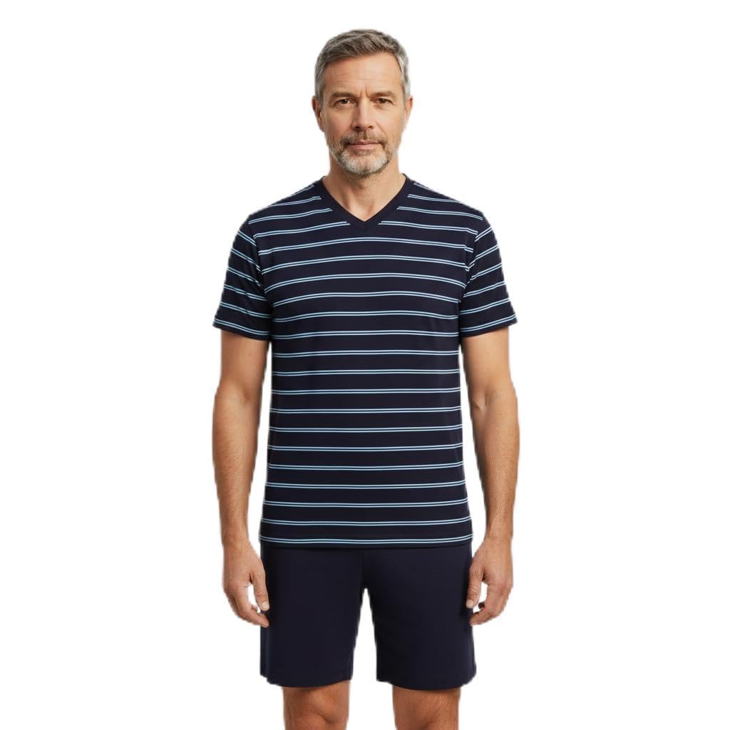 ringella-women-men-herren-shorty-gr-s-coolmax-v-ausschnitt-navy image 1