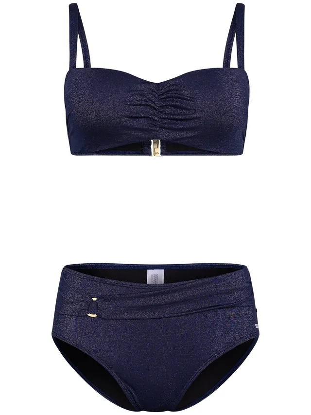 pastunette-glam-bandeau-bikini-blau-mit-silber-glitzer image 1