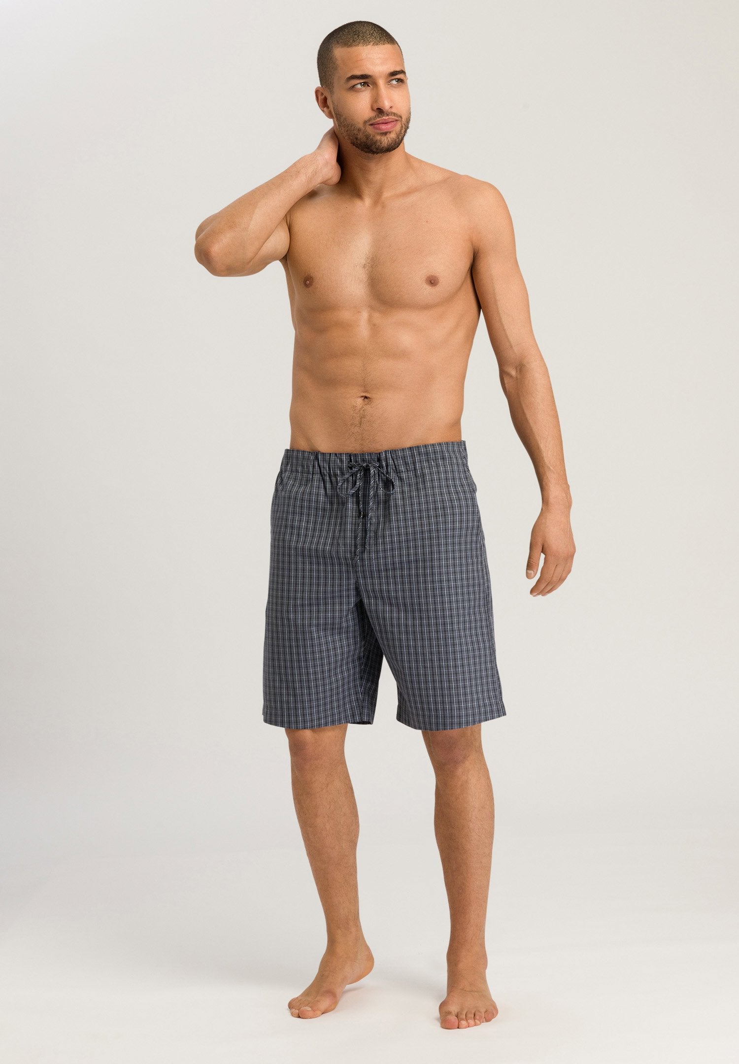 hanro-night-and-day-shorts-herren-baumwolle-casual-check image 5