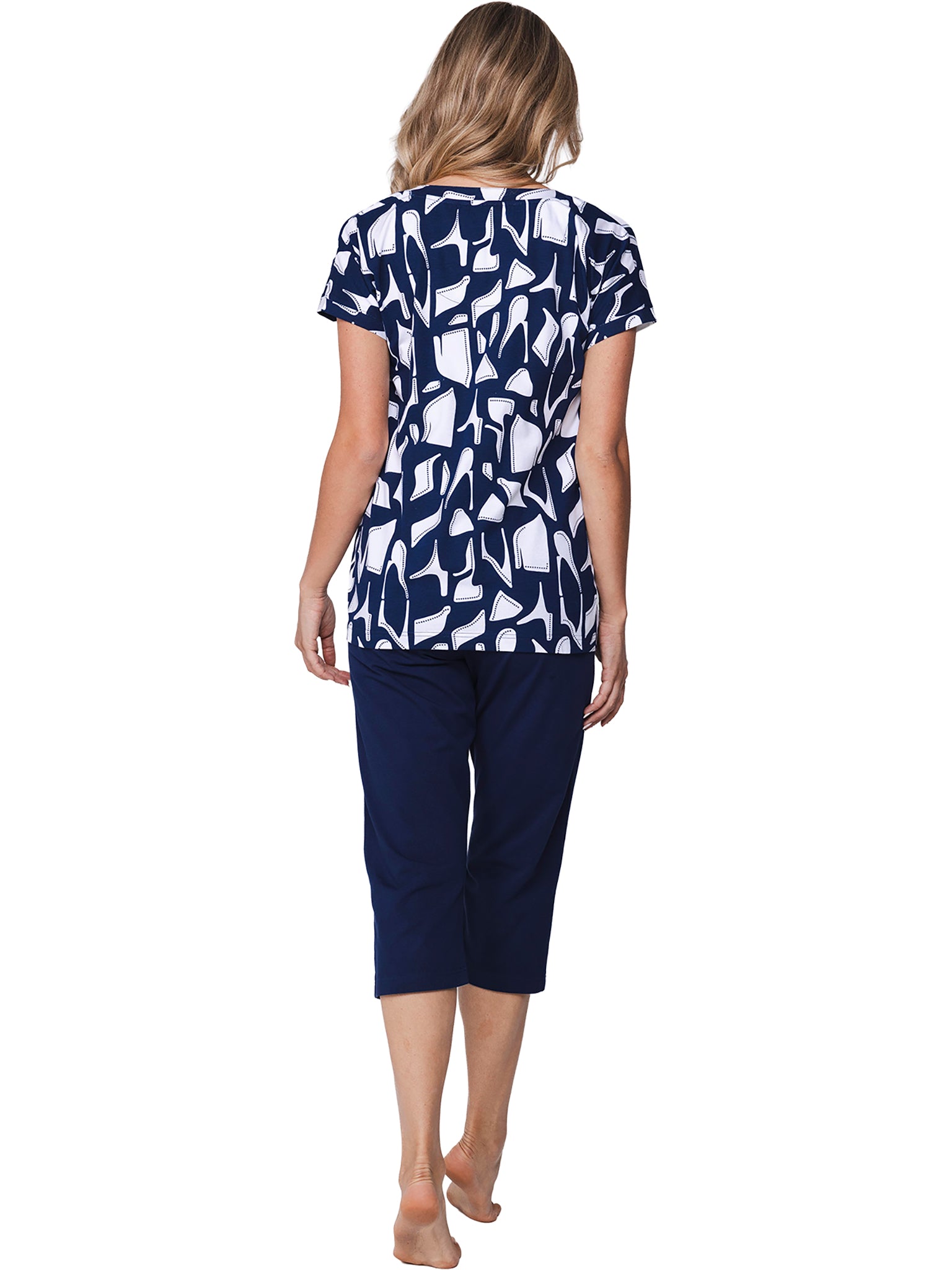 pastunette-midnight-mosaic-pyjama-damen-blau-stretch image 4