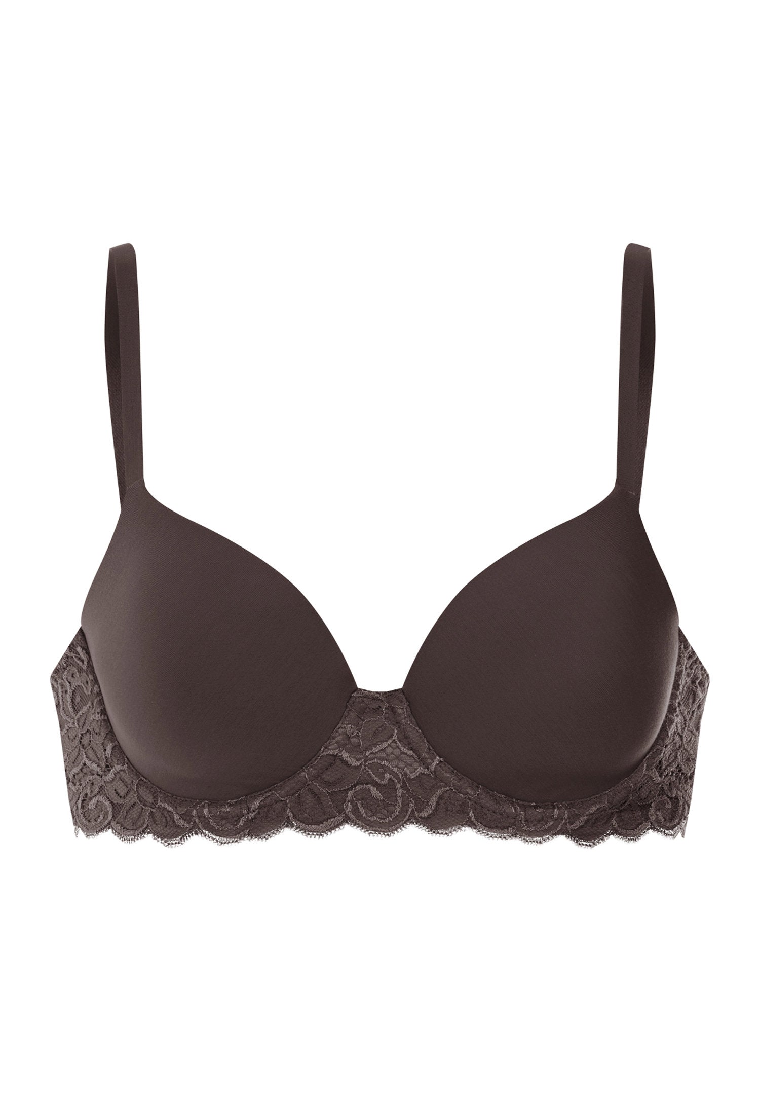 hanro-moments-padded-bra-bh-dark-mocha-pima-cotton image 1
