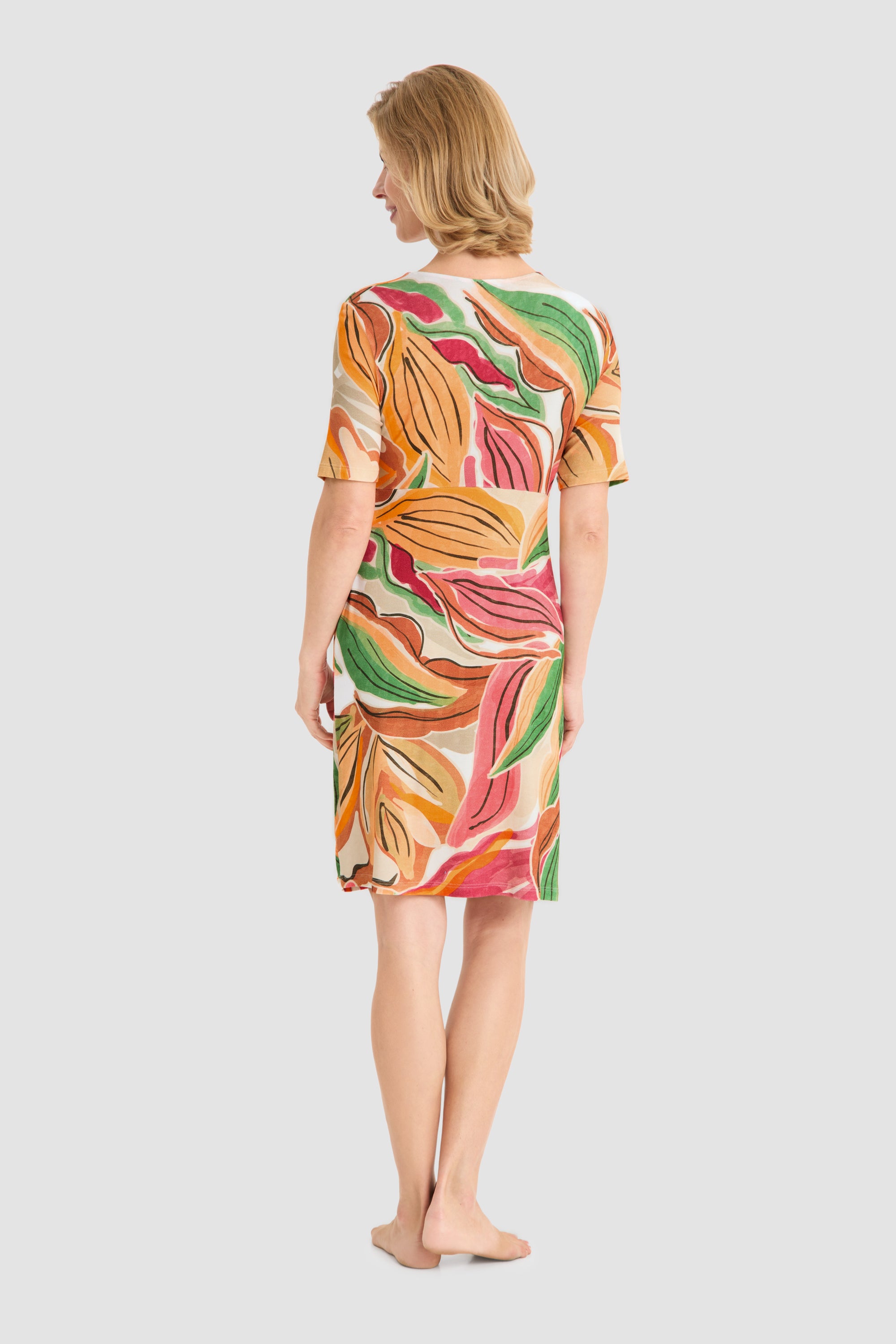 r-sch-be-happy-strandkleid-knielang-orange-bl-tterdruck image 3