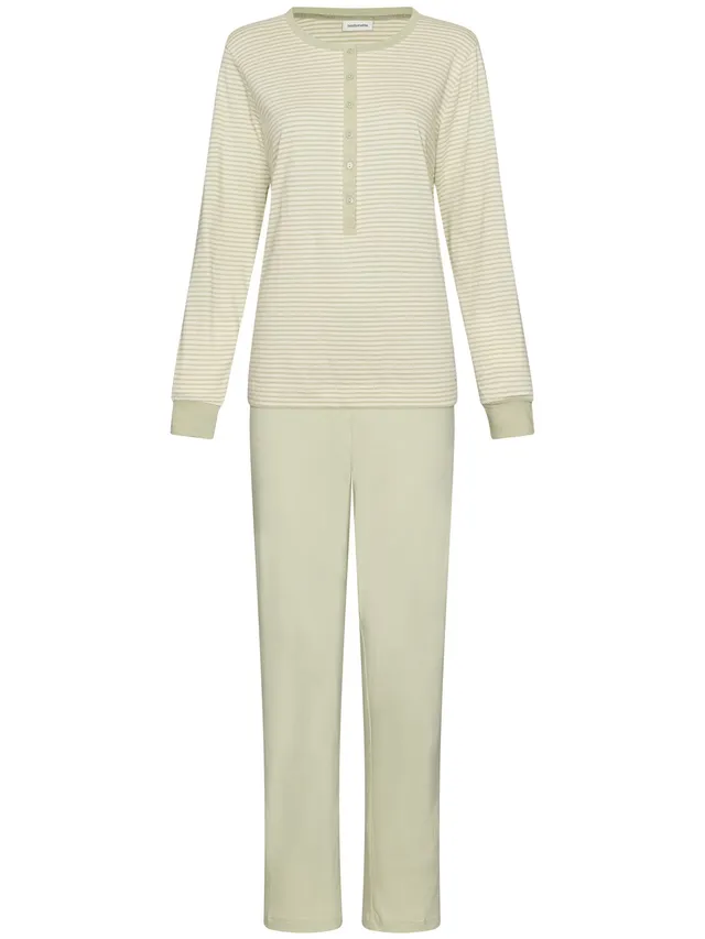 pastunette-sage-serenity-pyjama-gr-n-gestreift-bio-baumwolle image 1