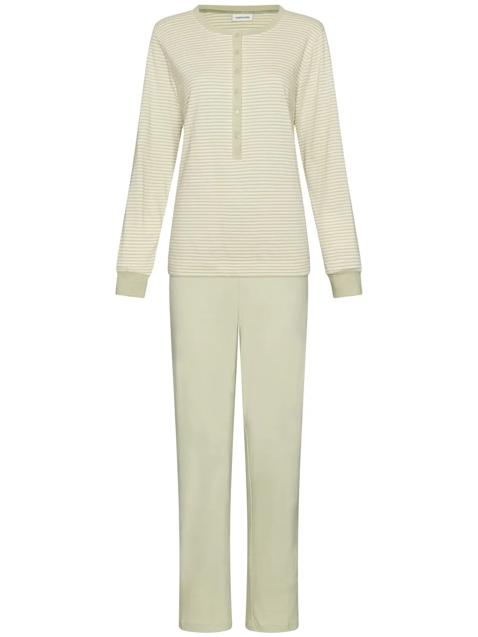 pastunette-sage-serenity-pyjama-gr-n-gestreift-bio-baumwolle image 1