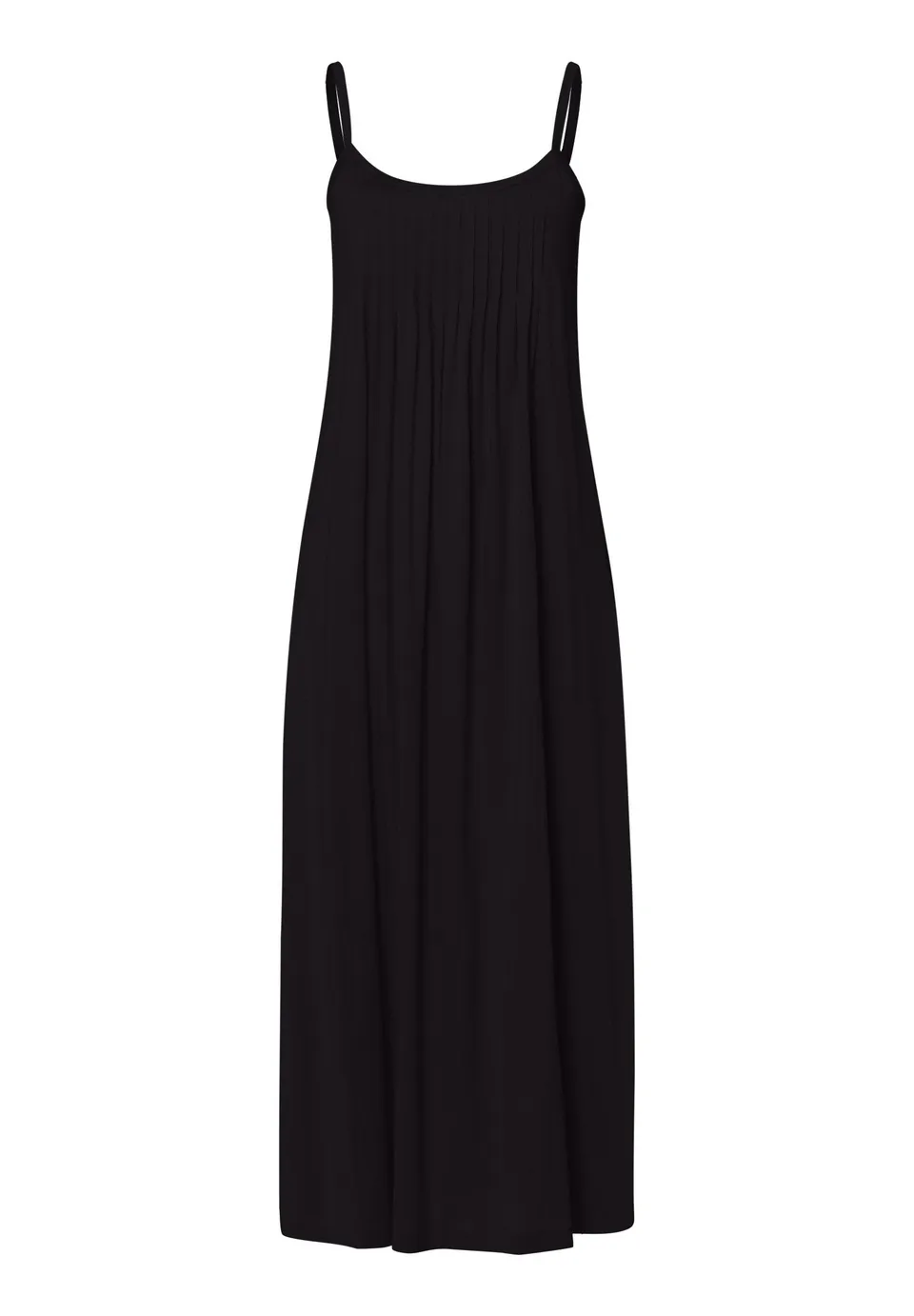 hanro-juliet-spaghetti-nachthemd-schwarz-baumwolle-130cm image 1