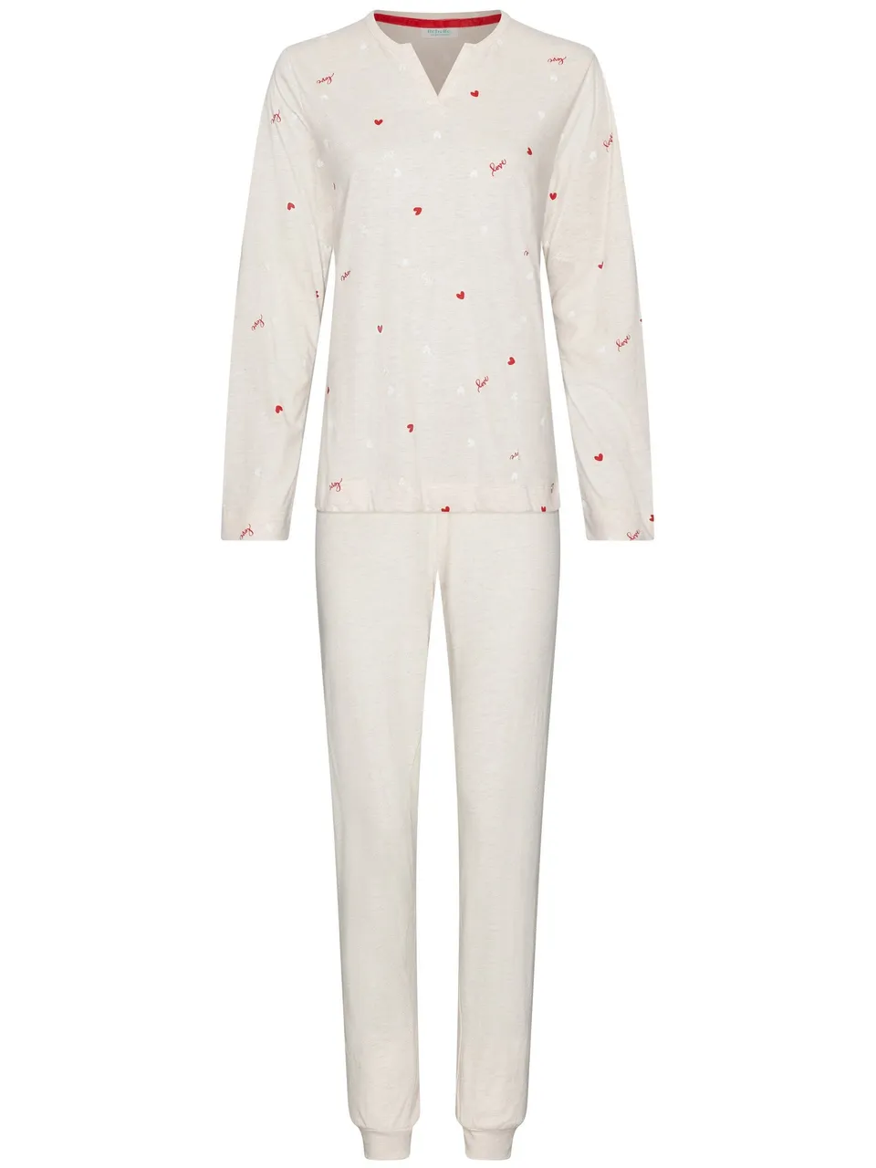 myrebelle-endless-love-pyjama-herzprint-beige-bio-baumwolle image 1
