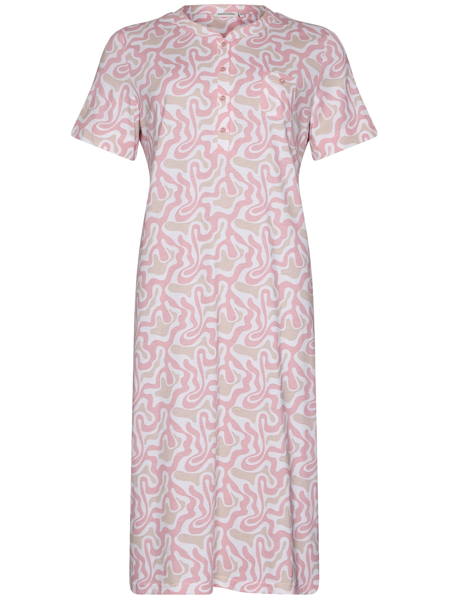 pastunette-coral-breeze-nachthemd-wei-rosa-baumwolle image 1