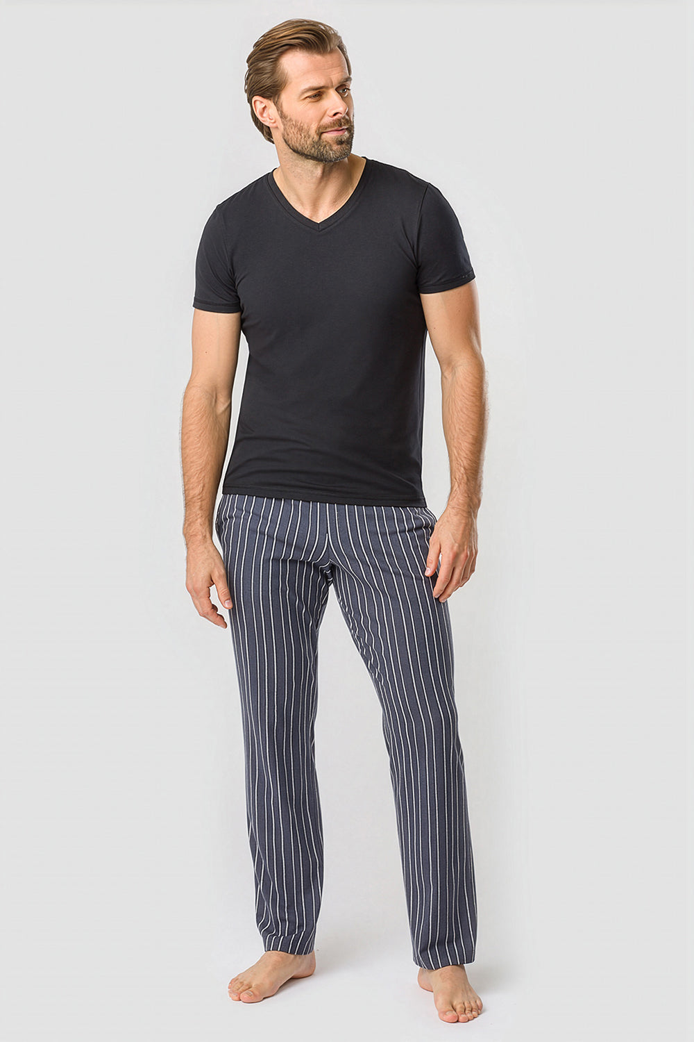 r-sch-be-happy-herren-pyjamahose-berl-nge-grau-streifen image 4
