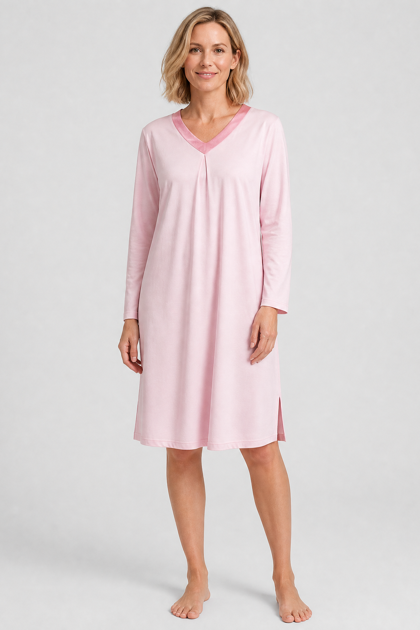 r-sch-be-happy-nachthemd-knielang-satinblende-rosa image 1