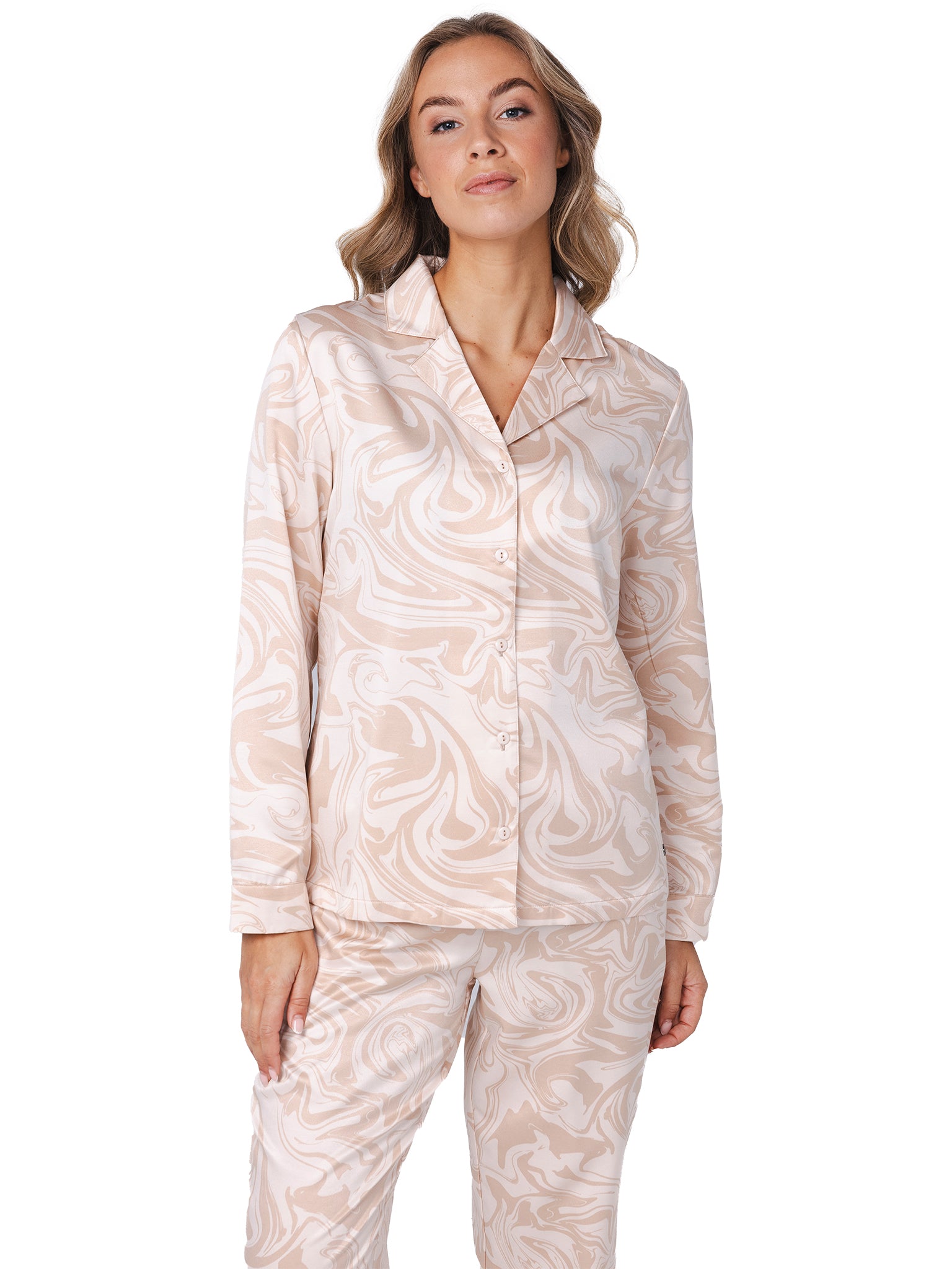 pastunette-premium-eternal-pyjama-beige-satin-knopf image 5