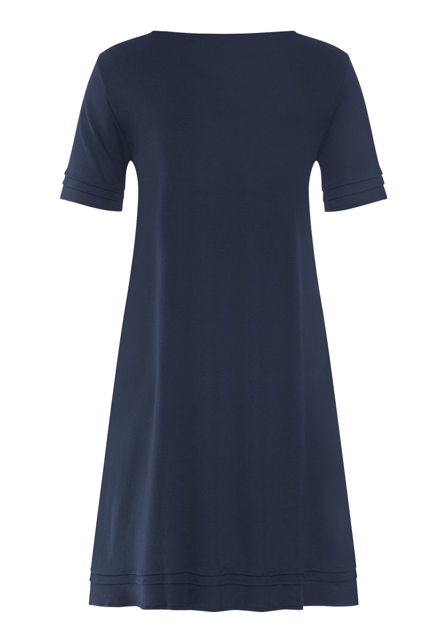 hanro-pilar-nachthemd-kurzarm-95cm-deep-navy-baumwolle image 3
