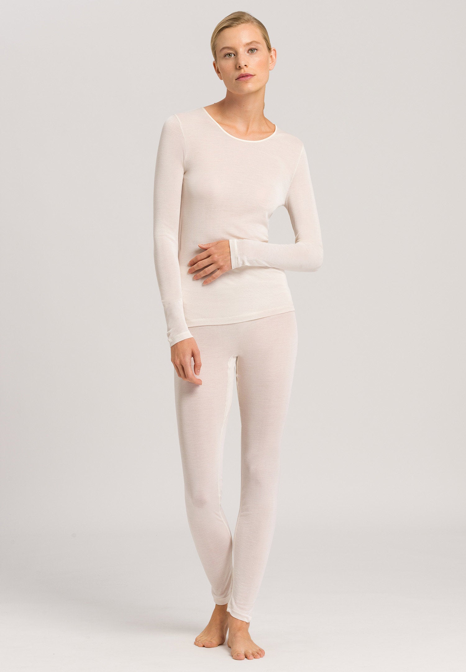 hanro-pure-silk-langarm-shirt-damen-creme-seide image 5
