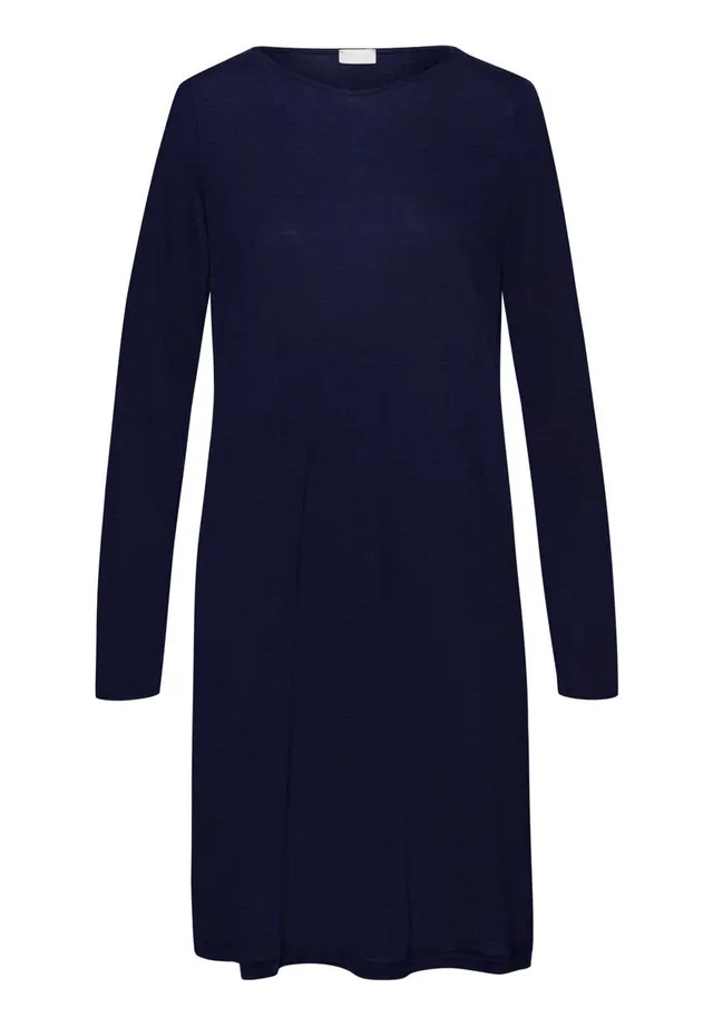 hanro-natural-wear-dress-kleid-evening-blue-tencel-langarm image 1