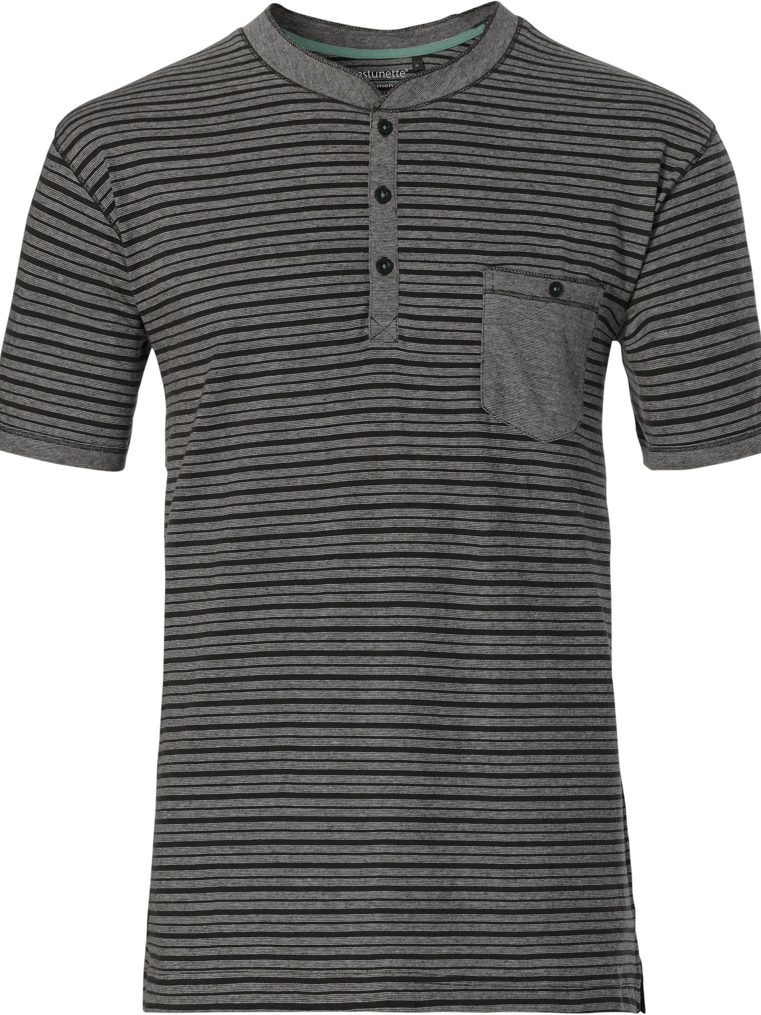 pastunette-top-kurzarm-shirt-grau-gestreift-baumwolle image 1