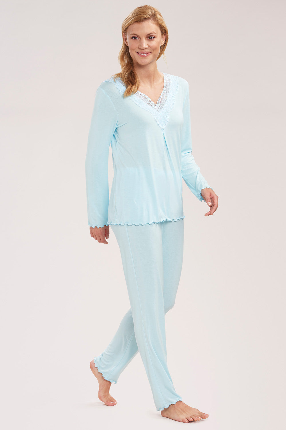 r-sch-be-happy-pyjama-lang-schlafanzug-t-rkis-viskose image 1