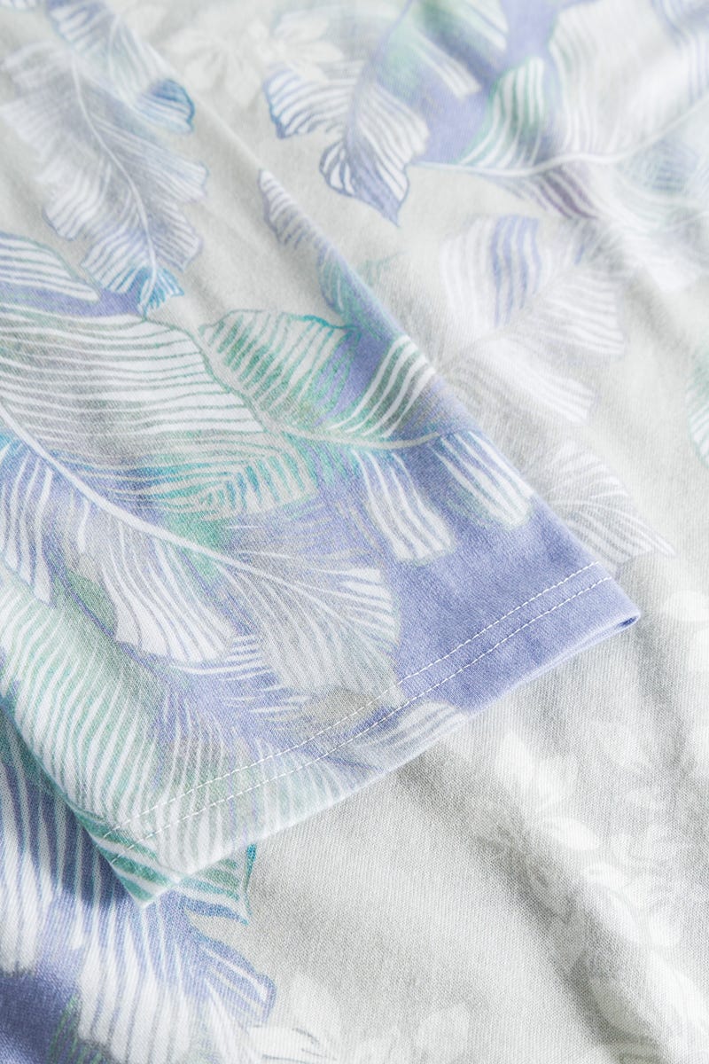 r-sch-be-happy-pyjama-lang-blau-bl-tterdruck-v-ausschnitt image 5