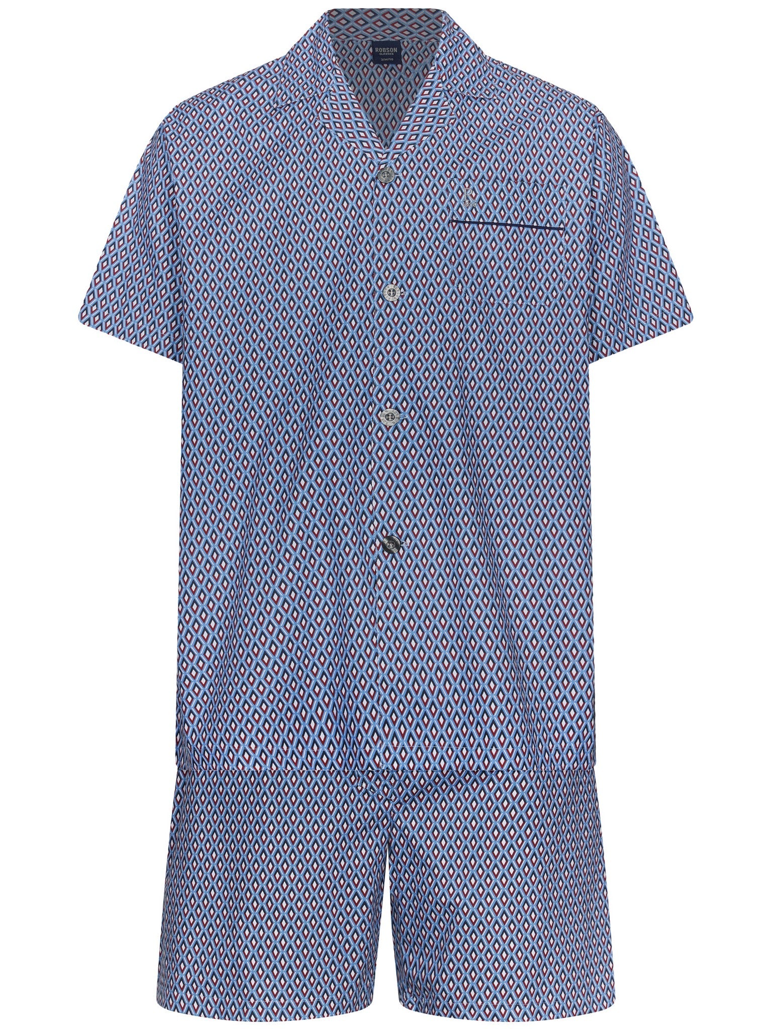 pastunette-robson-shortama-pyjama-blau-baumwolle image 1