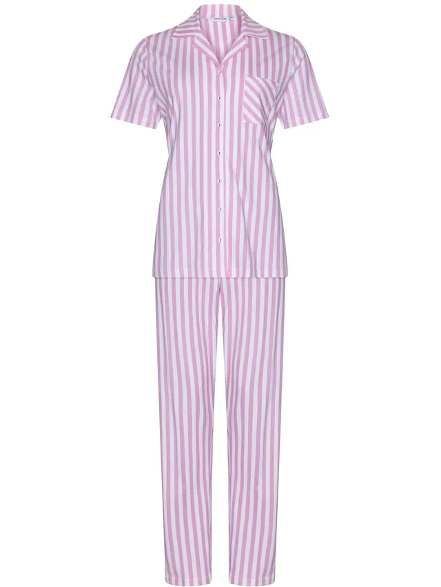 pastunette-pink-dream-pyjama-rosa-gestreift-knopf-baumwolle image 1