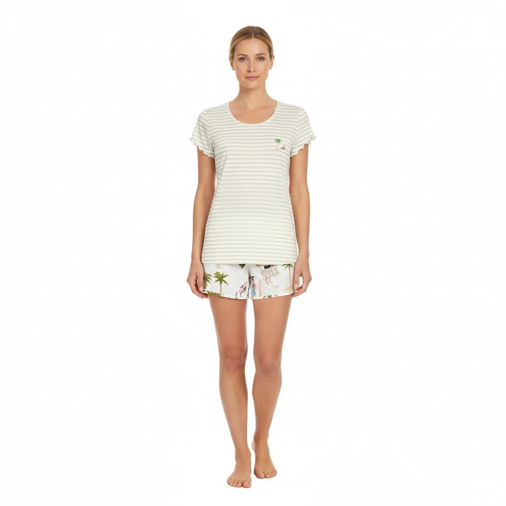 ringella-women-men-damen-shorty-mustermix-kurzpyjama-baumwolle image 2