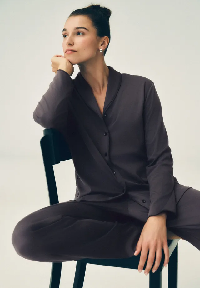 hanro-cotton-silk-074828-pyjama-boulevard-baumwolle-seide image 1