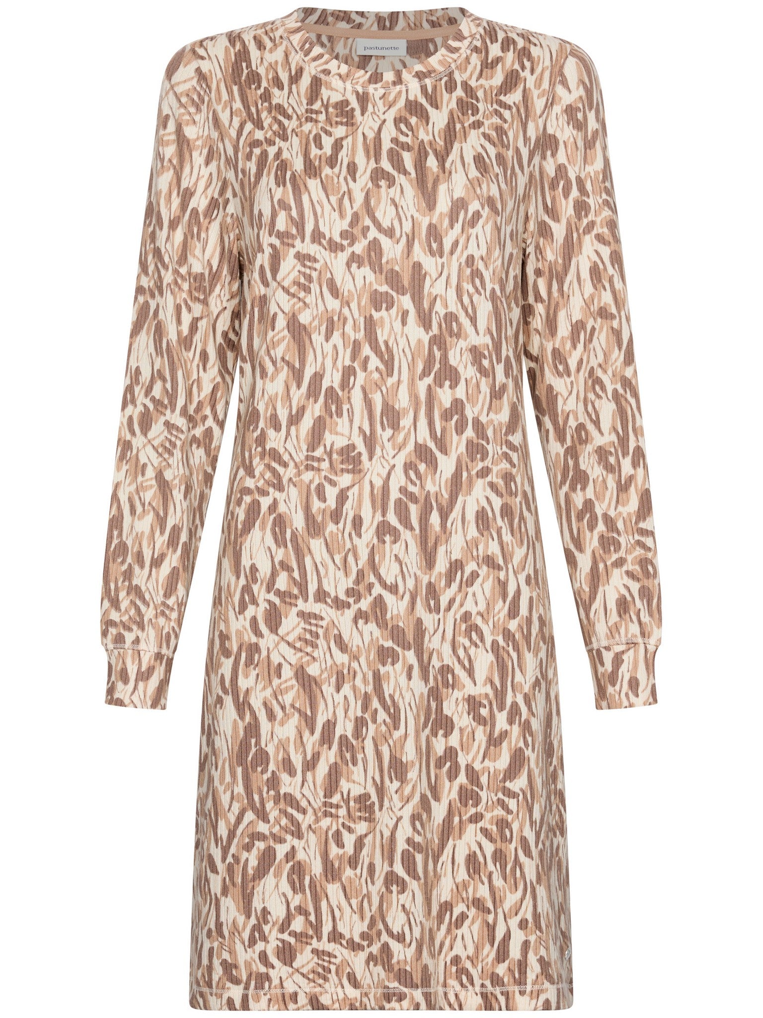 pastunette-mirage-nachthemd-beige-tierprint-fleece image 1