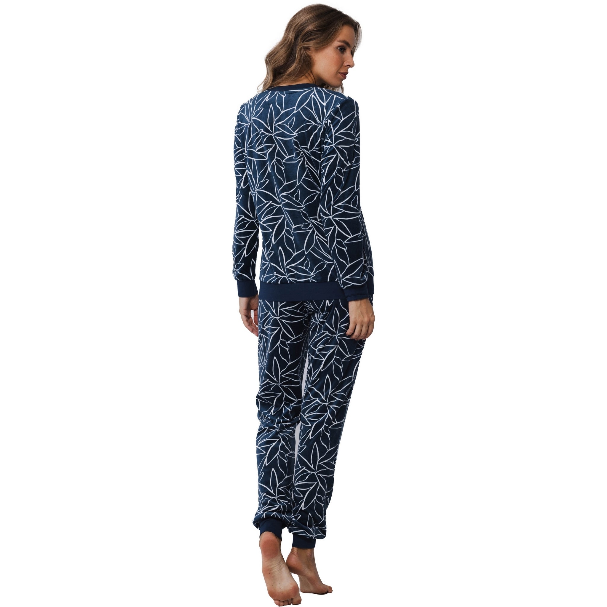 pastunette-premium-art-deco-pyjama-blau-fleece-warm image 4