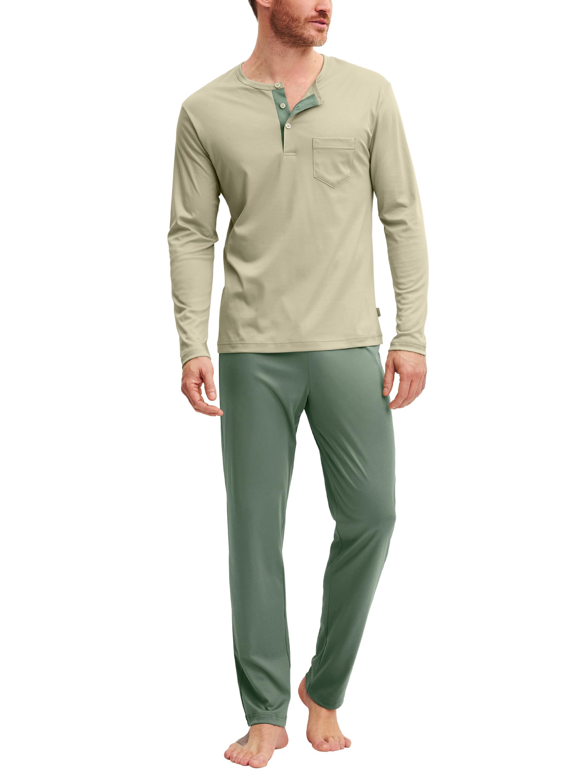 calida-relax-superlight-pyjama-herren-tea-green-gr-50-leicht image 1