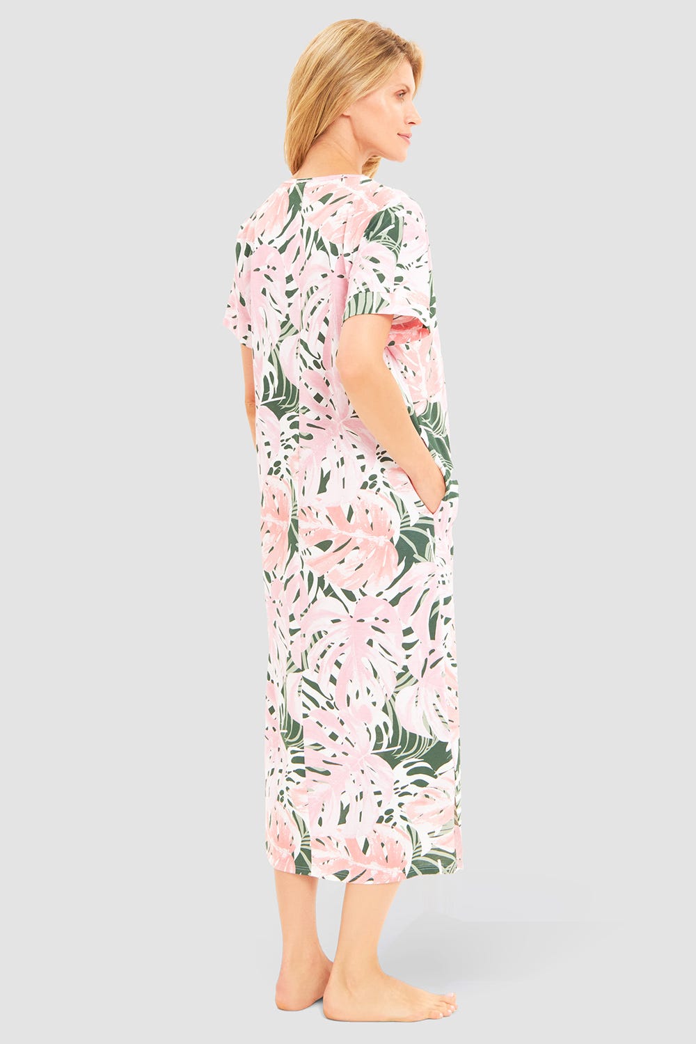 r-sch-be-happy-nachthemd-maxi-rosa-kurzarm-taschen image 3