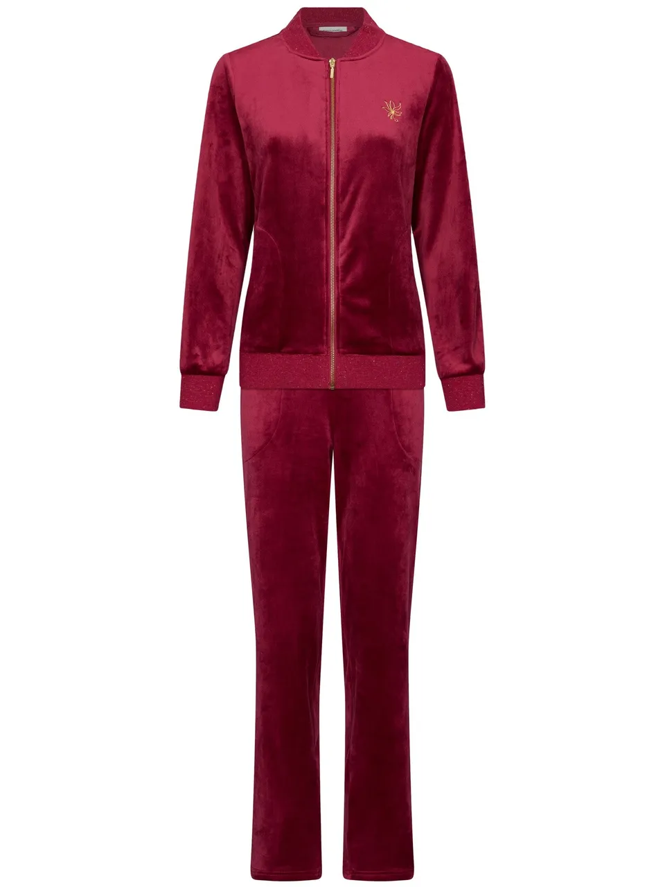 pastunette-rosewood-comfort-hausanzug-dunkelrot-velours image 1