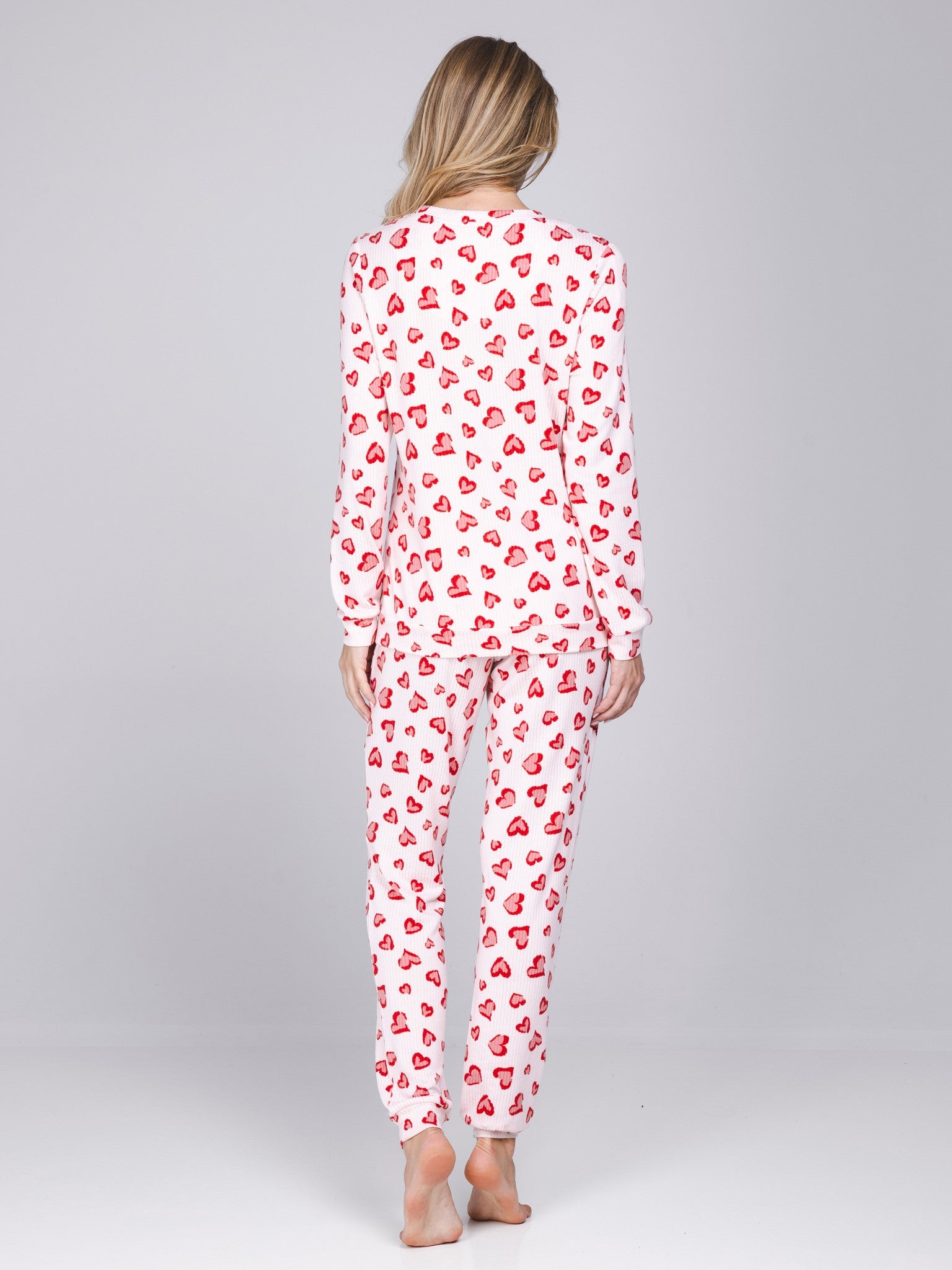 myrebelle-endless-love-damen-pyjama-rosa-herzen-fleece image 6