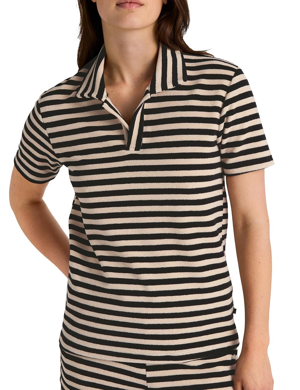 calida-favourites-lounge-stripe-t-shirt-damen-frottee-polokragen image 1