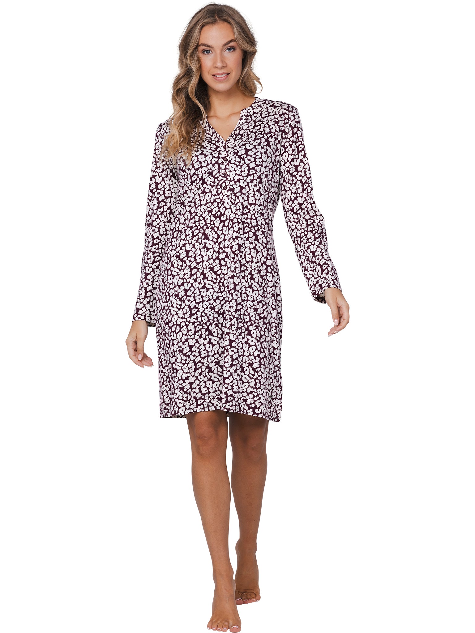 pastunette-premium-grace-nachthemd-bordeaux-animalprint image 2