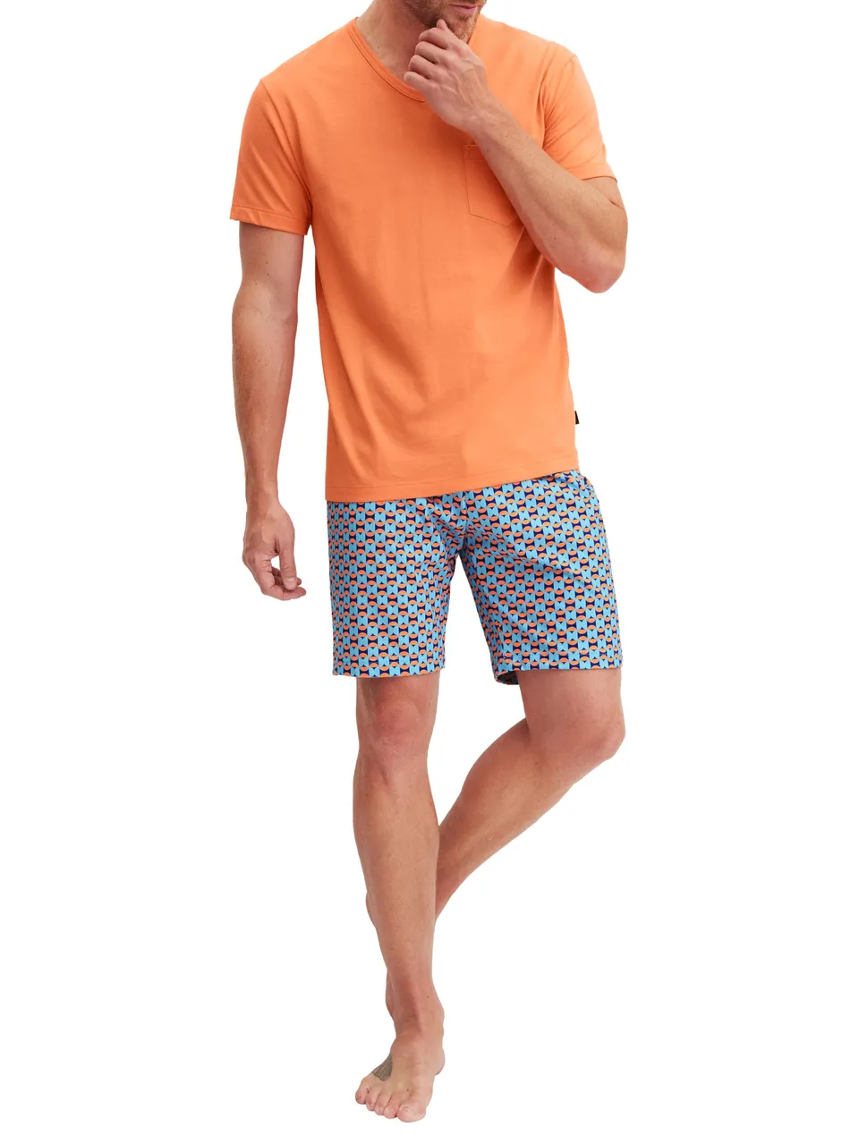 calida-relax-imprint-herren-pyjamaset-kurz-baumwolle image 1
