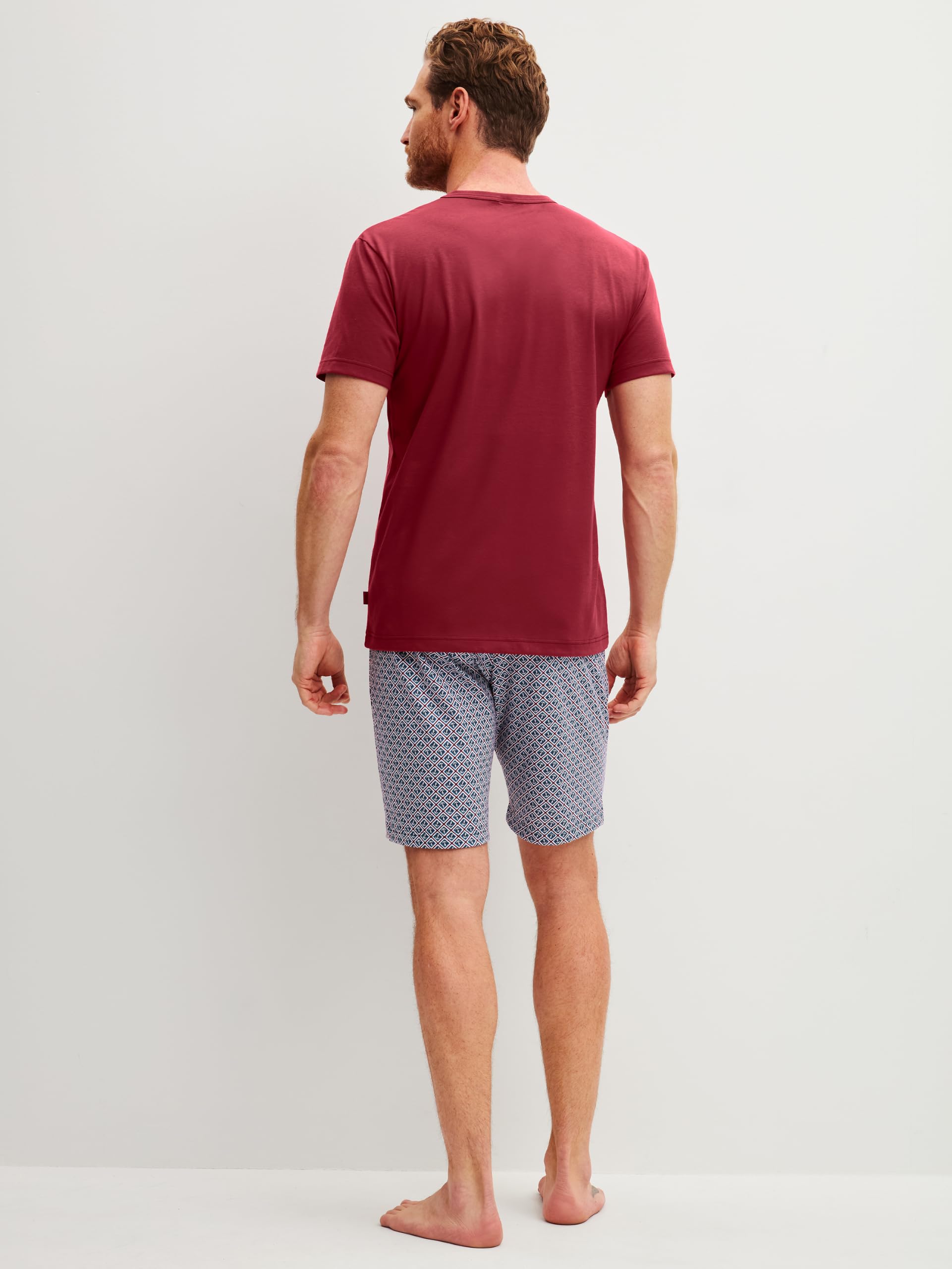 calida-cotton-special-kurz-pyjama-herren-garnet image 3