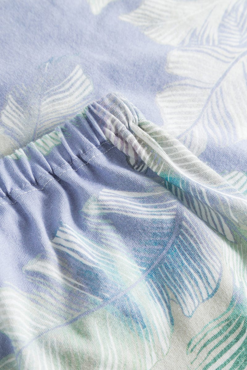 r-sch-be-happy-pyjama-lang-blau-bl-tterdruck-v-ausschnitt image 6