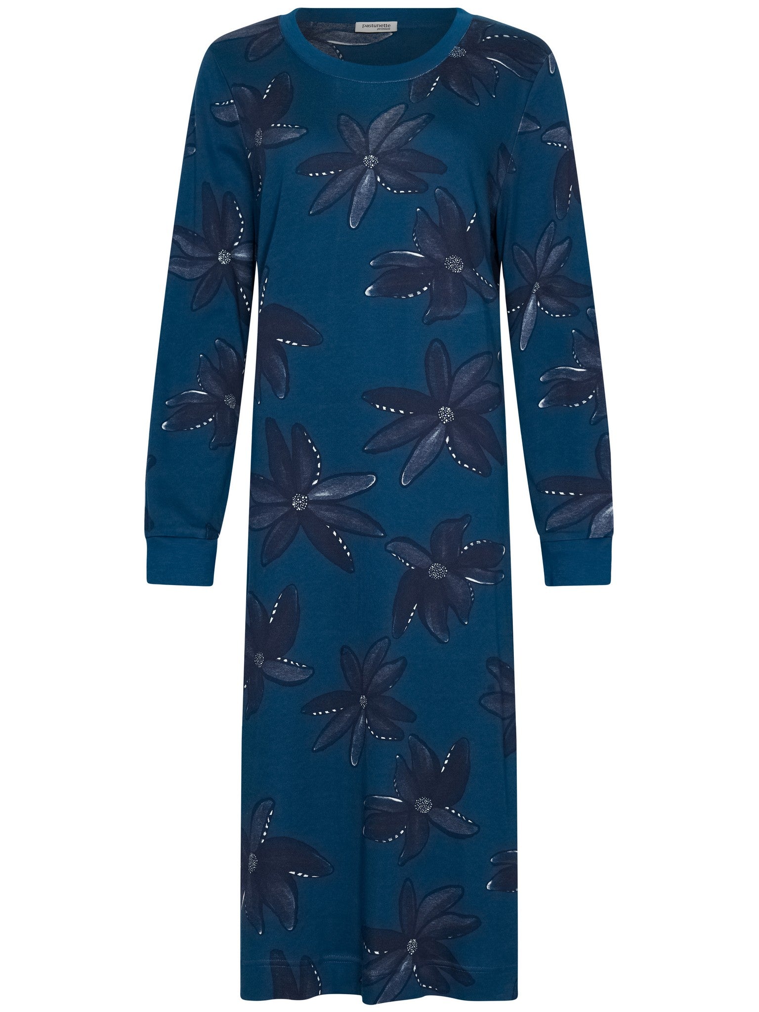 pastunette-premium-blue-mirage-nachthemd-blau-blumen-interlock image 1