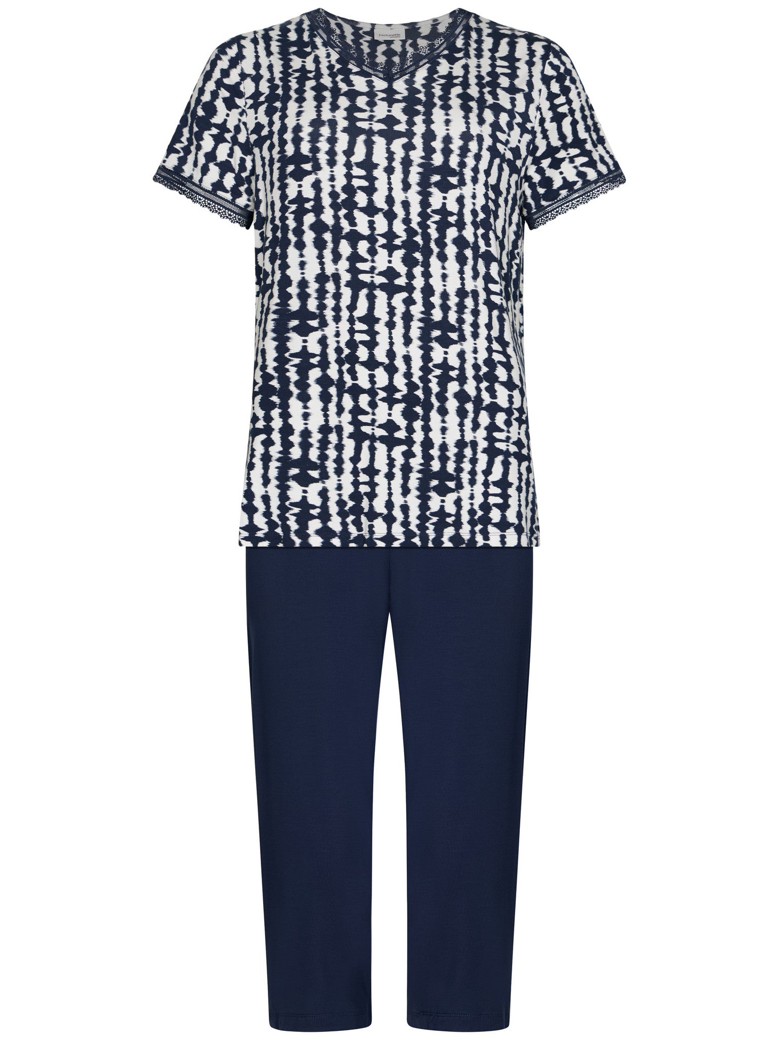 pastunette-premium-indigo-flow-pyjama-blau-mit-spitze image 1