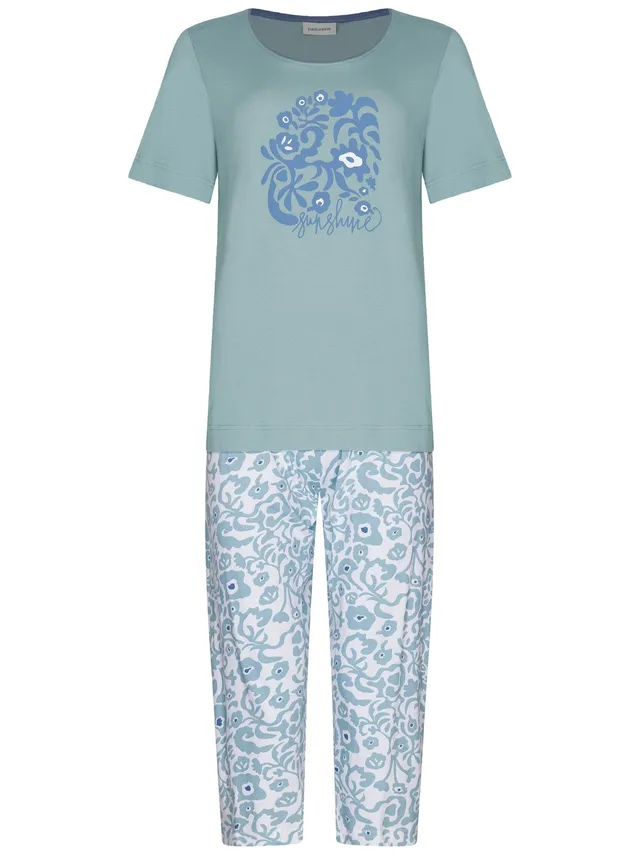 pastunette-stone-blue-pyjama-blau-bio-baumwolle-3-4 image 1