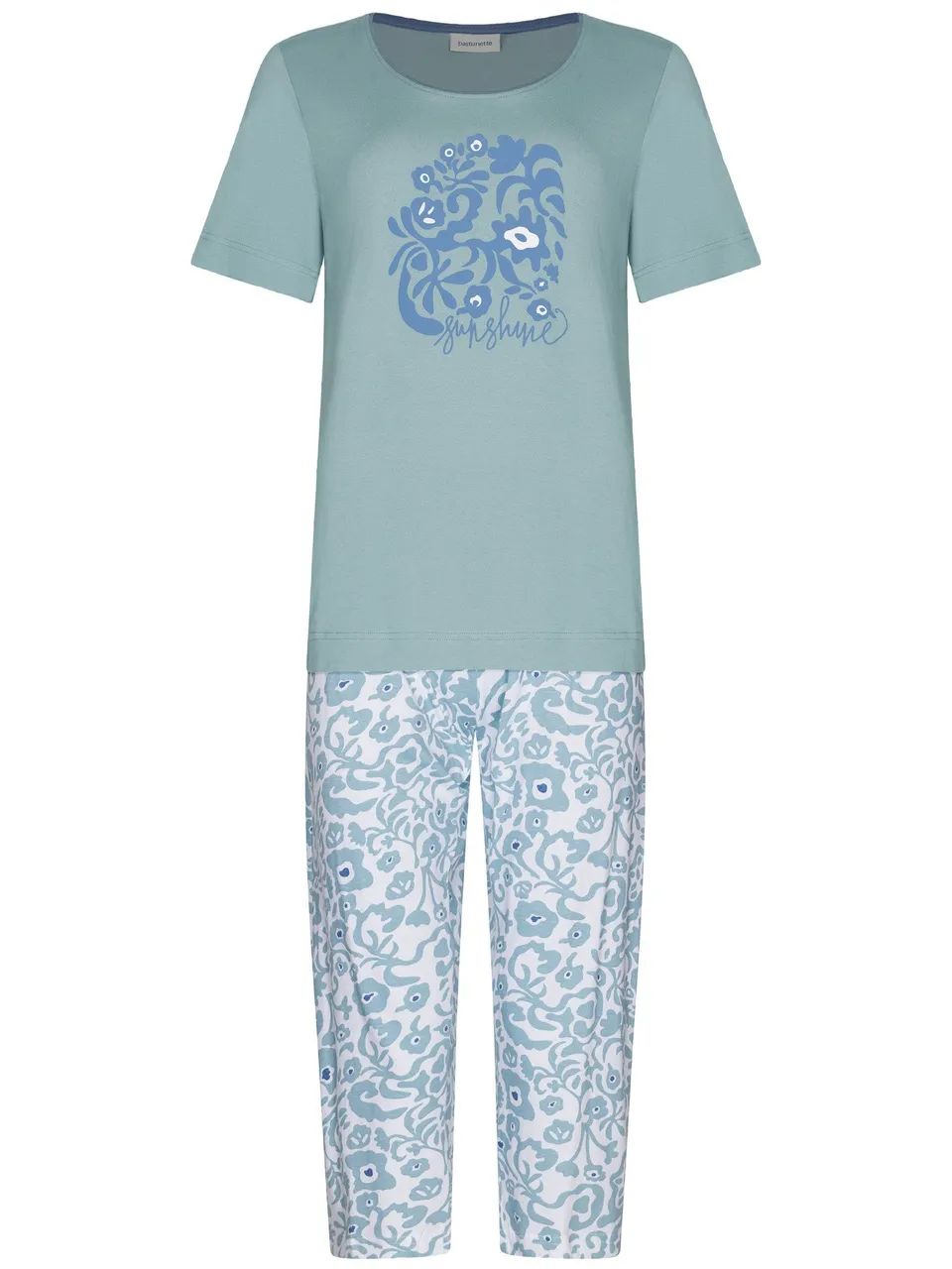 pastunette-stone-blue-pyjama-blau-bio-baumwolle-3-4 image 1