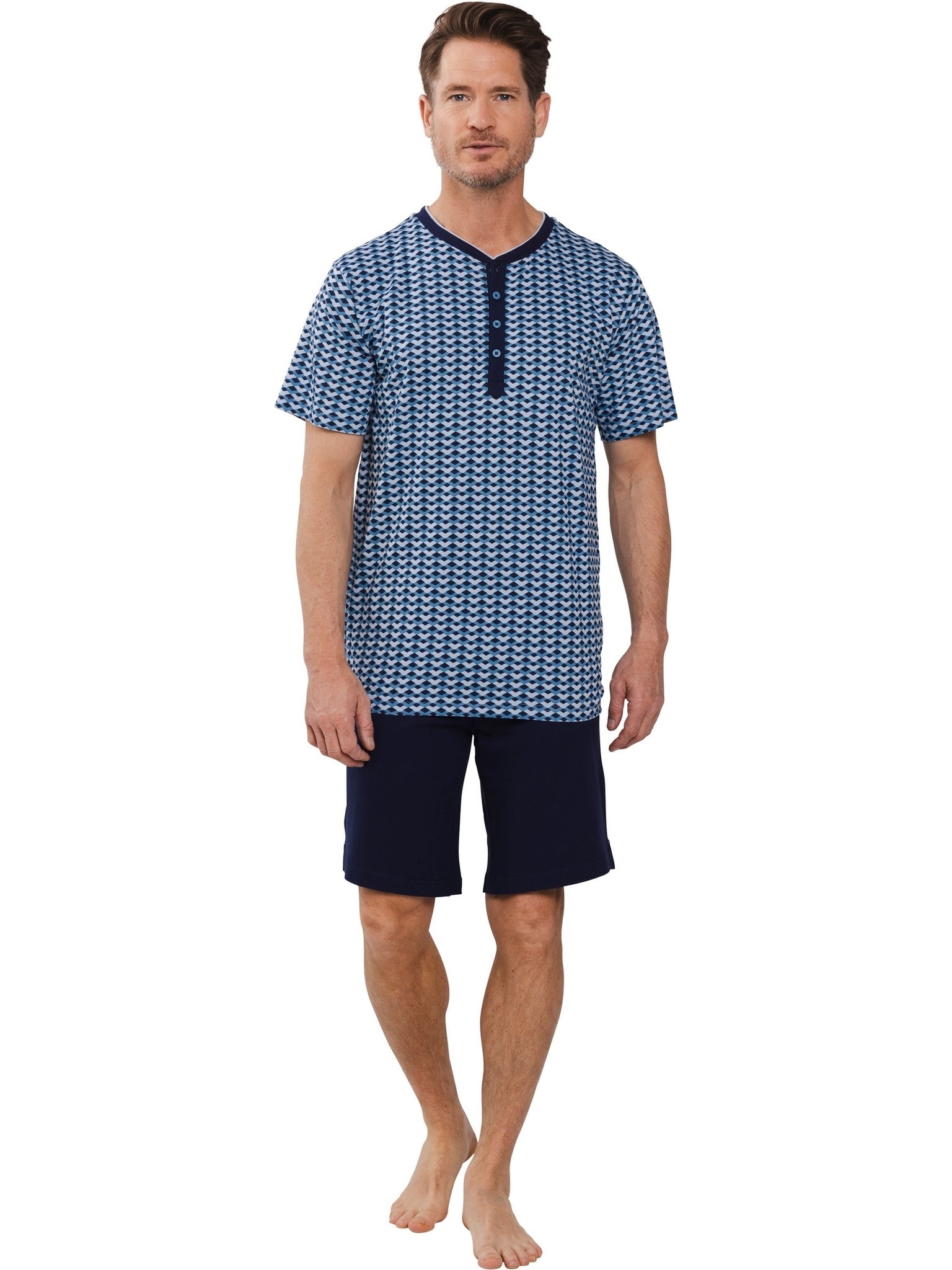 pastunette-starlit-shortama-dunkelblau-kurzpyjama-baumwolle image 2